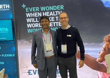 Dr. Bondugula with Evernorth (Cigna) executive for a pilot project.